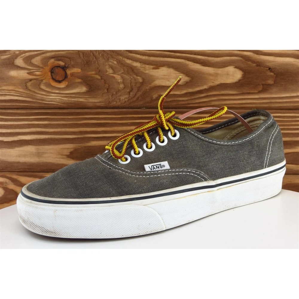 VANS Women Sz 8.5 M Gray Lace Up Skateboarding Fabric Shoe